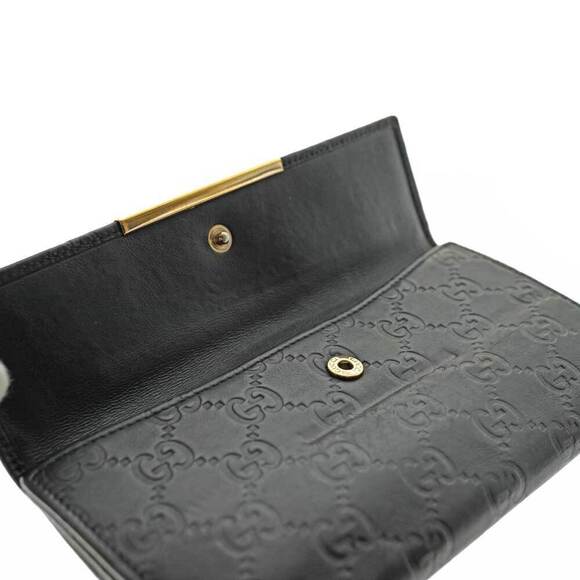 Gucci Double Hook Long Wallet Black Leather Crocodile - Picture 7 of 8
